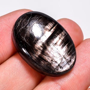 Natural Hypersthene Cabochon Loose Gemstone Oval Shape Hypersthene Healing Crystal Stone 26X18X6 mm 39 Carat Gift For Her Use For Jewelry