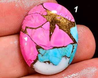 Cotton Candy Turquoise Cabochon Loose Gemstone, Cotton Candy Turquoise Gemstone, Cotton Candy Crystal Gift For Her Cotton Candy Stone
