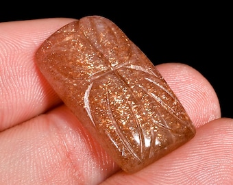 Natural Sunstone Cabochon, Radiant Cut Gemstone, 20 Carat