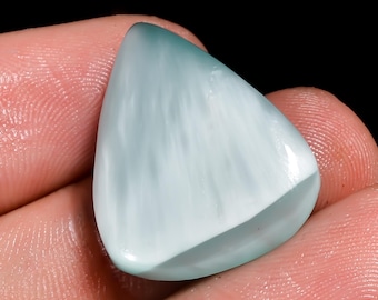 Natural Hemimorphite Pear Cabochon, 17 Carat Healing Crystal