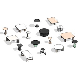 3D Möbel Revit Objekte (Couch- und Beistelltische) | 3D Revit Families (2022 oder neuer) | Sofort Download