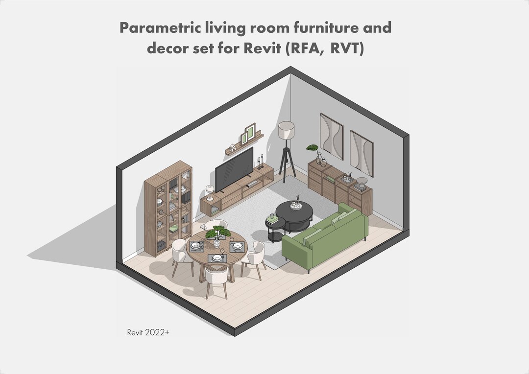Boling Rvt Object Revit Furniture Family Bundle (RFA, RVT) – Parametric Furniture Pack ...