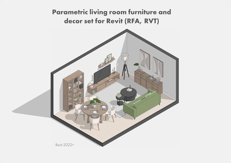 Decor Rfa File Revit Furniture Family Bundle (RFA, RVT) – Parametric Furniture Pack ...