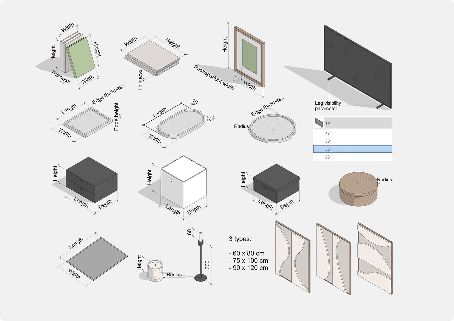 Boling Rvt Object Revit Furniture Family Bundle (RFA, RVT) – Parametric Furniture Pack ...