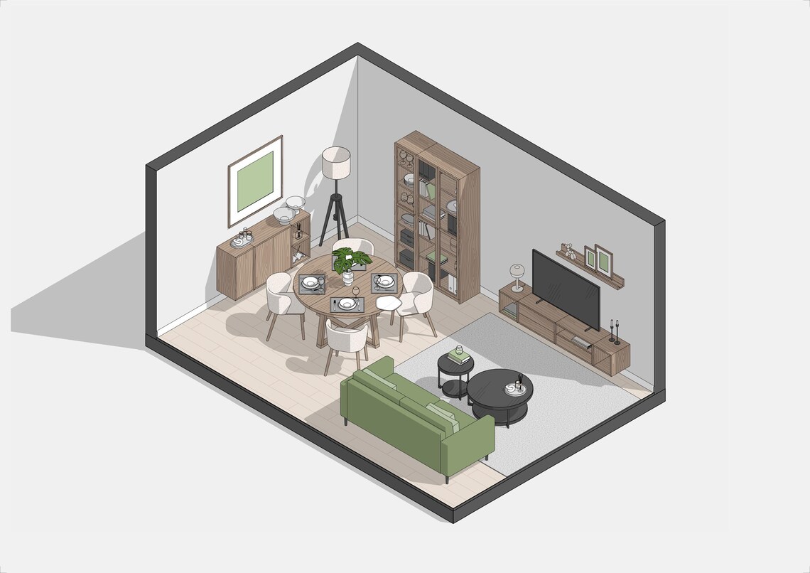 Revit Furniture Family Bundle (RFA, RVT) – Parametric Furniture Pack ...