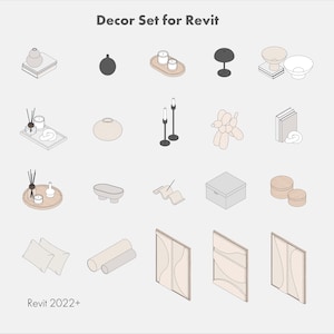 32 Decorative Revit Families / Custom Wood Hatch Included / Material & Dimension Parameters