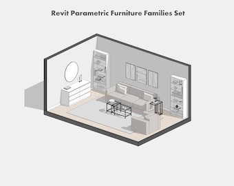 Console Unit Rvt Family Revit Furniture Family Bundle (RFA, RVT) – Parametric Furniture Pack ...