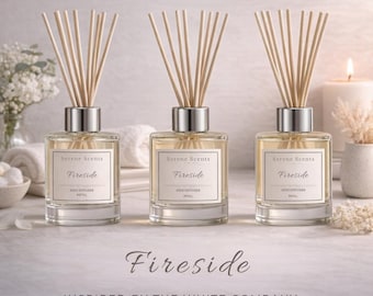 Fireside Reed Diffuser Refill 100ml | White Company Style | Long Lasting Diffuser Oil | Vegan