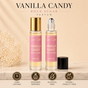 Vanilla Candy Rock Sugar Inspired Perfume Oil Rollerball – Sweet Attar 10ml