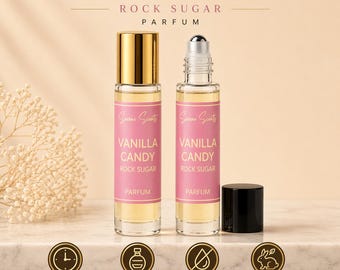 Vanilla Candy Rock Sugar Inspired Perfume Oil Rollerball – Sweet Attar 10ml