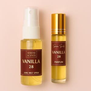 Vanilla 28 Perfume Oil & Body Mist Duo | Warm Sweet Gourmand Scent | 10ml Rollerball + 20ml