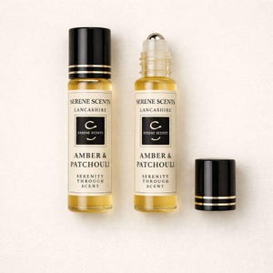 Amber & Patchouli Perfume Oil Rollerball 10ml| Alcohol Free | Vegan  | Unisex Scent