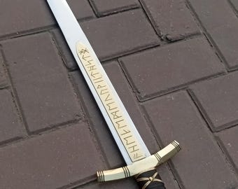 Handmade Merlin Sword Replica | Engraved Steel Fantasy Knight Sword