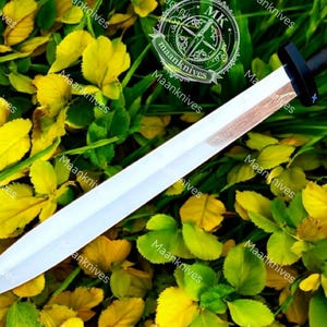 Handcrafted Finn&#39;s Scarlet Sword Replica, Stainless Steel, Leather Sheath