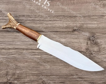 Hamdmade Legend of the Fall Bowie Replica knife kitchen knife Antler Handle with Leather Sheath