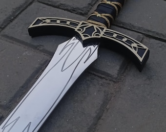 Handmade Steel Fantasy Sword, Goldryn Replica with Leather Sheath