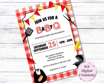 Baby-Q - BBQ Baby Shower Invitation - Editable Template