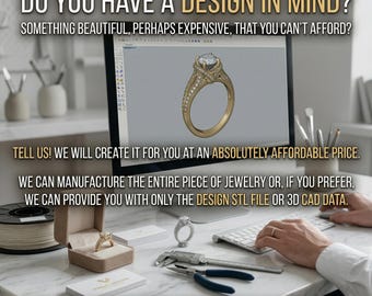 Custom Jewelry CAD Design Service | 3D Modeling, STL Files (Digital Delivery)