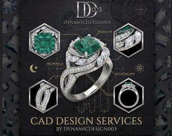 Custom Jewelry CAD Design Service | 3D Modeling, STL Files (Digital Service)