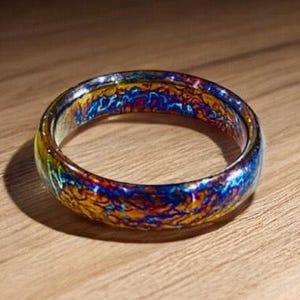 Heat Anodized Titanium Random Pattern Unique Dome Shaped Colorful Ring Titanium Handcrafted Men Titanium Ring Personalized Gift Anniversary