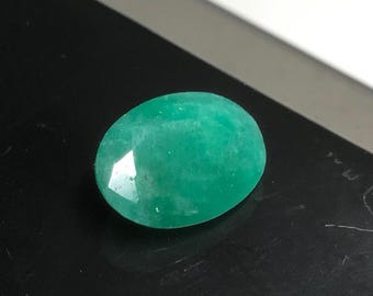 Zambian Emerald Gemstone: Green Oval Cut, May Birthstone