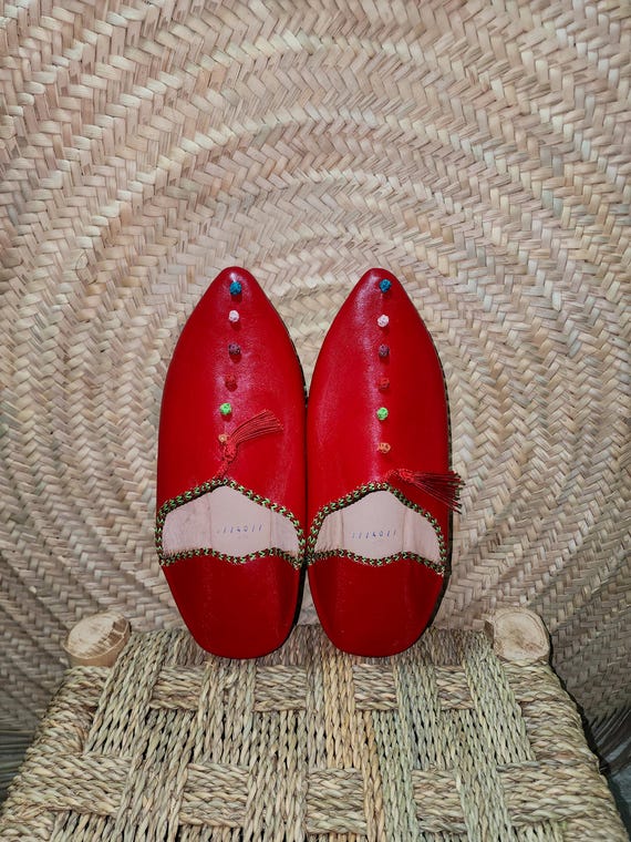 Pantofole marocchine fatte a mano in pelle per donna Scarpe