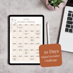 30 Tage Digital Declutter Challenge Minimalistischer Self Care Planer A5 Halbletter Clean Up Mindfulness Arbeitsblatt