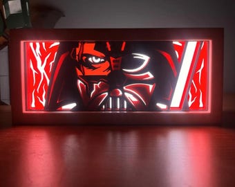 Star Wars Darth Vader LED Licht Box • USB Schreibtischlampe • 300 Farb-Farb-Modi • Gamer Raum Dekor • Star Wars Geschenk für Ihn • LED Nachtlicht