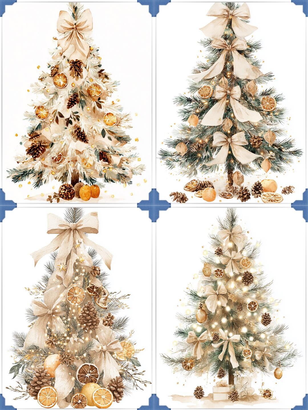 Vintage Christmas Tree Printables, Holiday Wall Art (digital Download