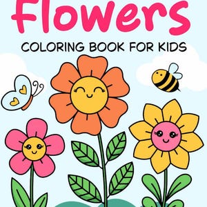 Flower Coloring Book for Adults & Kids – 10 Printable Pages | Digital Download Floral Coloring Sheets | Stress Relief Art Activity