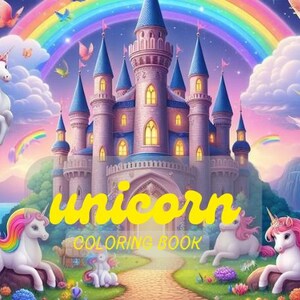 Einhorn Malbuch für Kinder – 50 zauberhafte Seiten | Druckbare PDF | Lustige Fantasieaktivität für Mädchen und Jungen