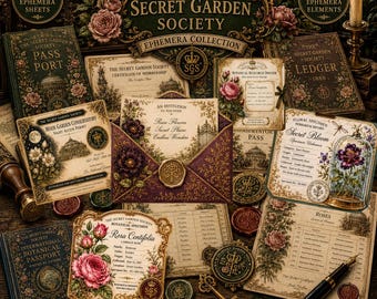 Junk Journal Kit, Botanical Ephemera Bundle, Vintage Journal Pages, Garden Journal, Floral Junk Journal, 350+ Ephemera