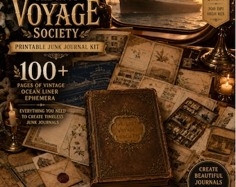 Junk Journal Kit | Vintage Printable Ephemera | Ocean Liner Journal Pages | Maritime Papers | The Lost Voyage Society