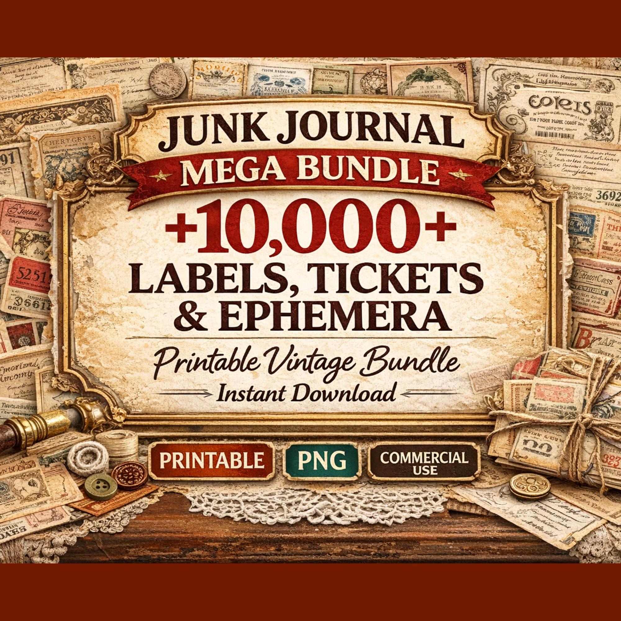 Junk Journal Kit 30000 Printable Vintage Ephemera Bundle | Digital ...