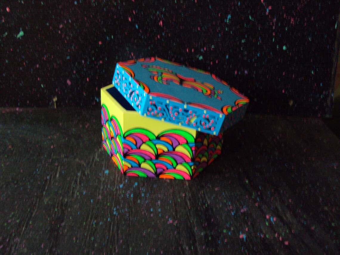 Hand Painted Box Psychedelic Horse Bright Swirls of Color - Etsy