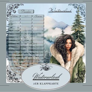 Savings challenge folding card &quot;Winter Holiday&quot;, Budget Binder A6, savings challenge templates, budgeting, envelope method, digital download