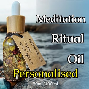 Meditation Calming Oil Ritual Personalised Grounding Anointing Oil Witchcraft Oil Stress Relief Spiritual Oil Yoga Lover Gift Altar Witch