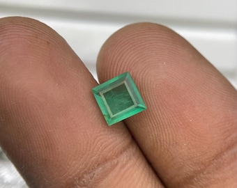 Genuine Zambian Emerald Square Cut Faceted Rich Green Color Loose Gemstone for Engagement Ring