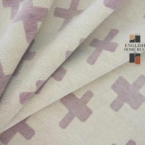 Handmade Pink Beige Oushak Rug: New Zealand Wool Floral Carpet
