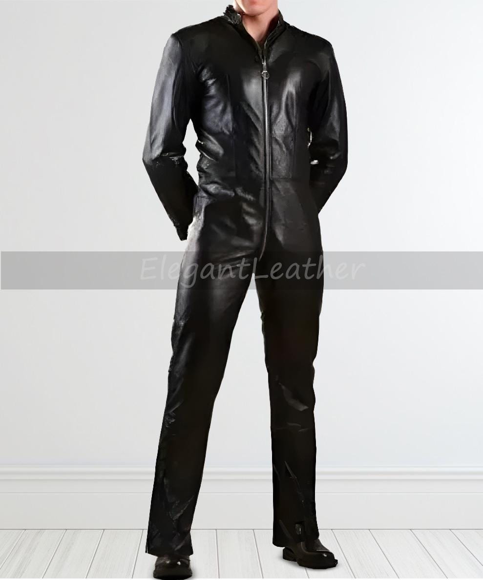 Leather jumpsuit men - Etsy 日本