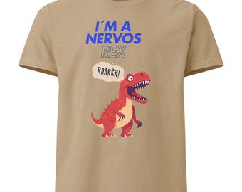Maglietta divertente da uomo con il simbolo del T-Rex nervoso, maglietta in cotone, regalo con dinosauro dei cartoni animati, costume umoristico da introverso, grafica del T-Rex, maglietta da uomo nerd