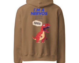 Felpa con cappuccio divertente con stampa di dinosauro | Felpa con cappuccio con stampa di dinosauro | Regalo per introversi | Felpa con cappuccio con stampa di dinosauro | Regalo divertente con cappuccio con stampa di dinosauro