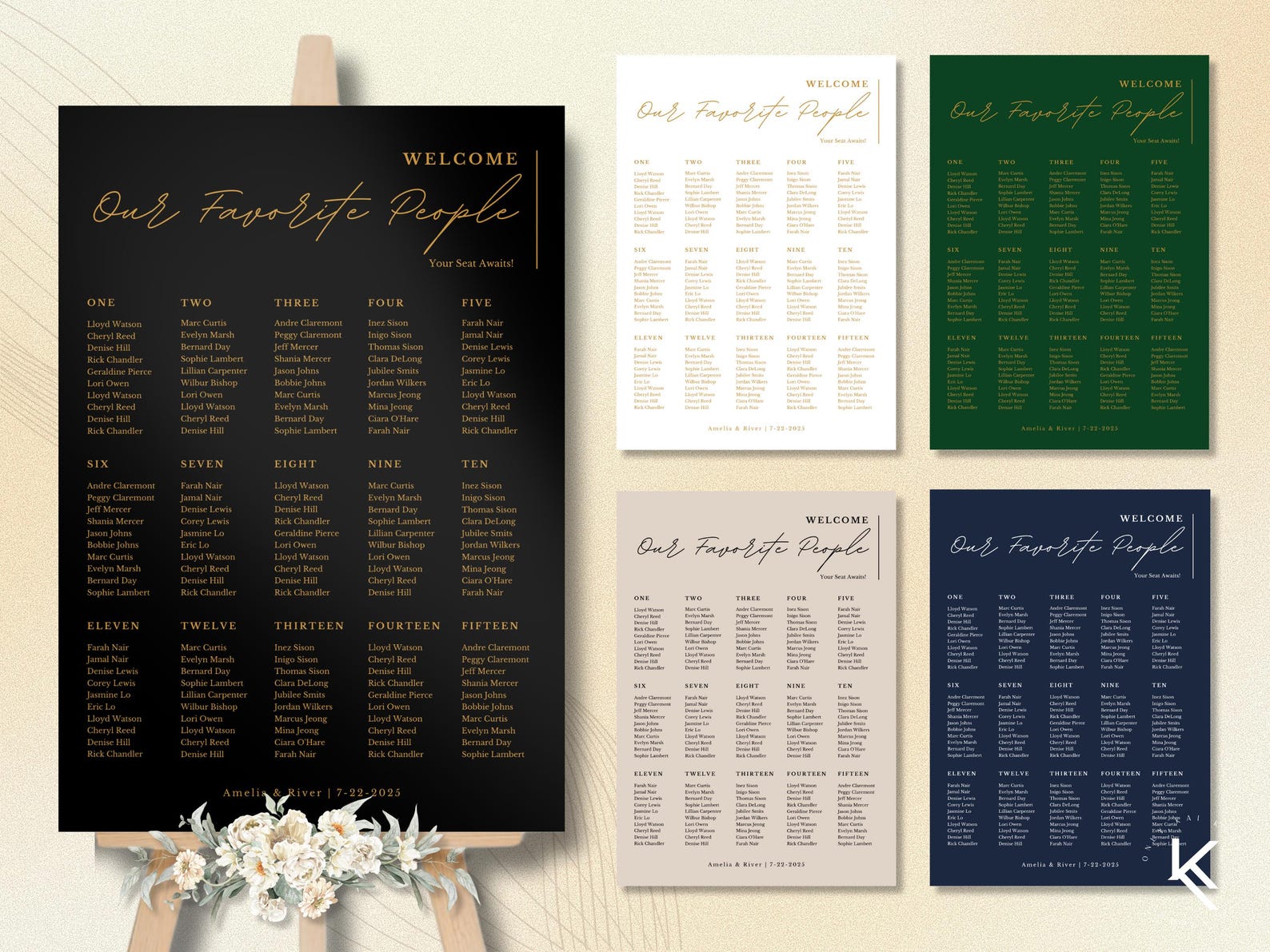 Editable Canva Wedding Seating Chart Template Instant Download With ...