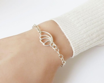 Sterling Silver Angel Wing Charm Bracelet: Protection Jewelry Gift