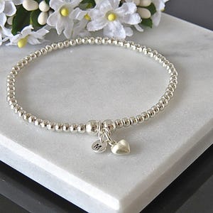 Sterling Silver Initial Heart Charm Bracelet: Jewellery for Girls