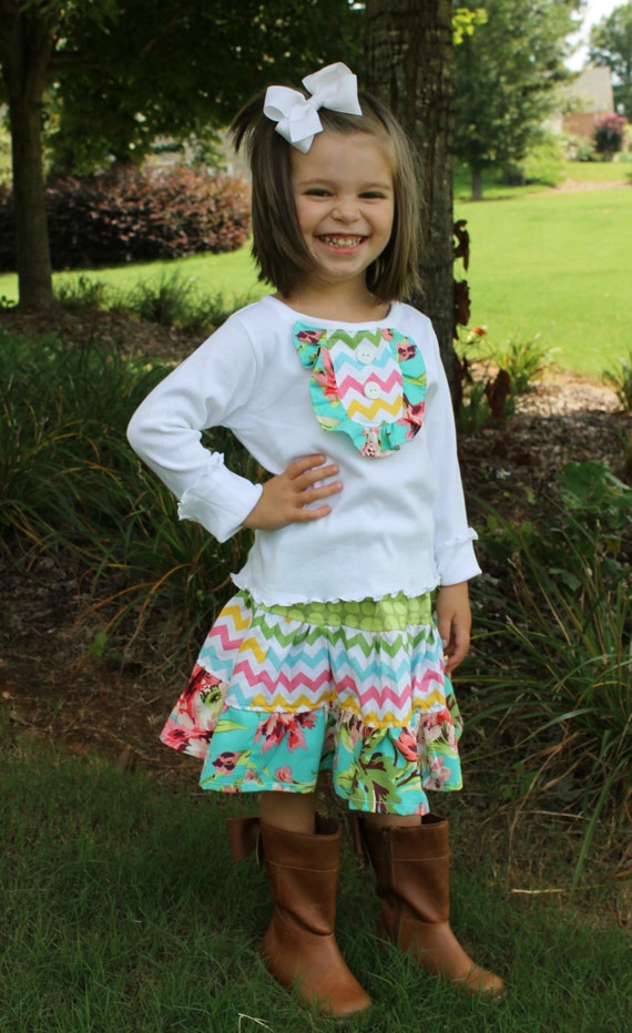 Items similar to Ruffle Top and Twirl Skirt Set on Etsy