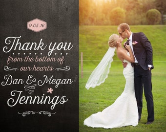 Blackboard Wedding Thank You Card Design Blackboard Wedding Thank You Card Design
