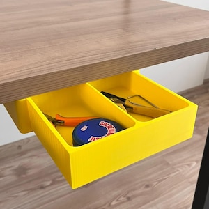 3D Printed Under Desk Drawer – Push to Open, Office & DIY Storage