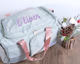 Custom Embroidered Canvas Weekender Bag, Personalized Travel Duffle, Girls Trip Carry-On