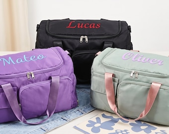 Custom Embroidered Duffle Bag, Personalized Weekender Bag with Name, Travel Overnight Handbag, Bridesmaid Gift